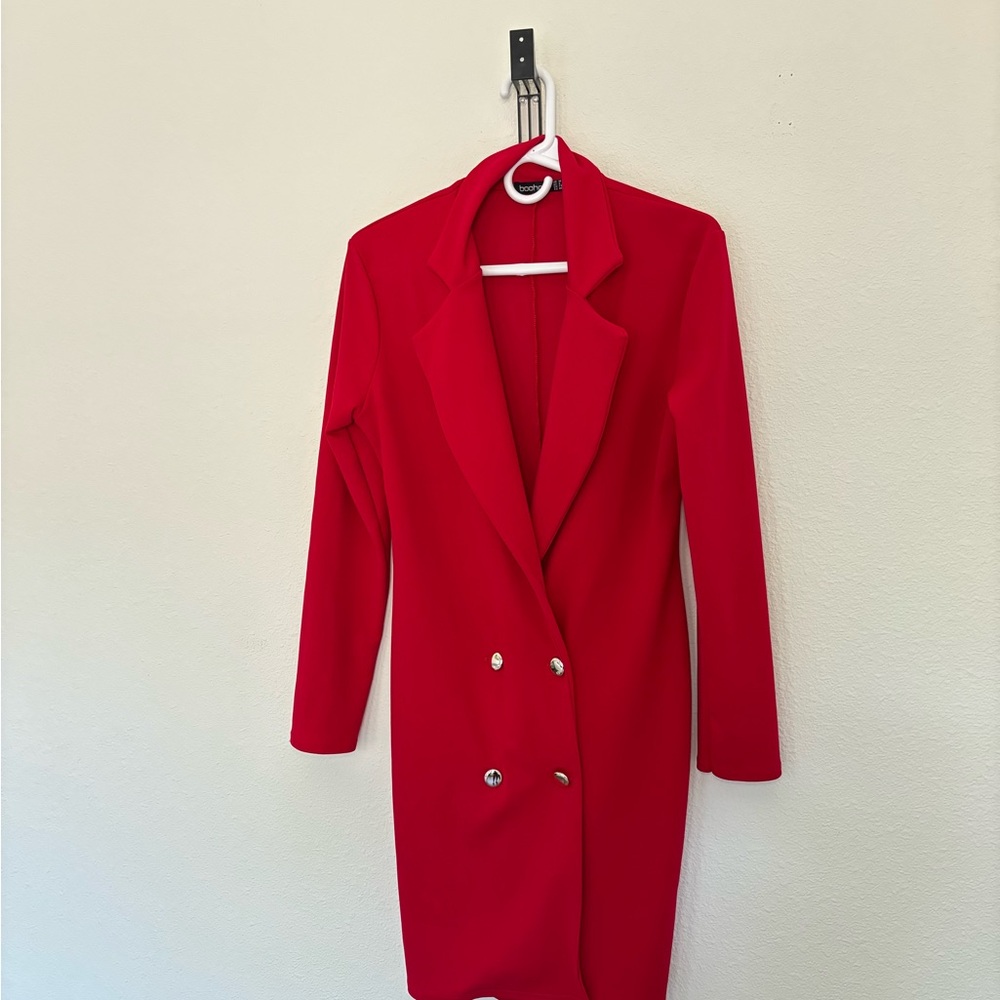 Boohoo Red Women's blazer dress
